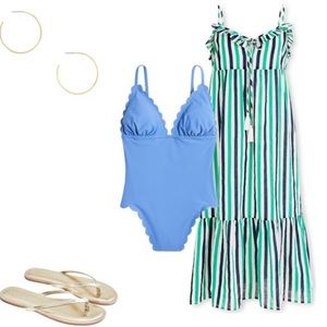 J.Crew Ruffle Tiered Maxi CoverUp Dress